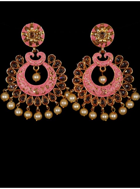 Reverse Ad Earrings With Meenakari Work